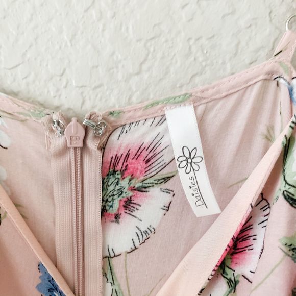 Daisy Shoppe Pink Floral Tank Romper Jumpsuit M - Picture 5 of 6